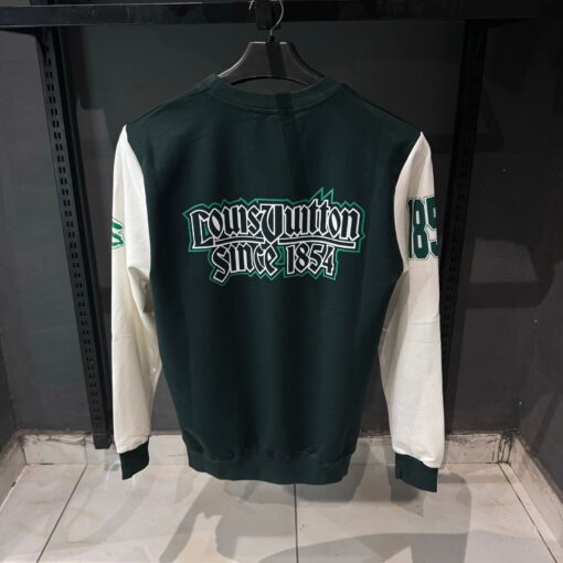 Louis V Full Sleeved Cotton Intarsia Green Crewneck - Image 4