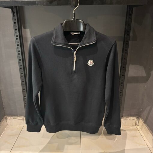 MN Mens Gray Badge Logo Quarter Zip Sweat