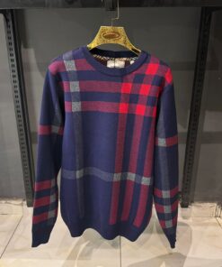 BR Vintage Check cardigan Blue Sweater