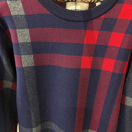 BR Vintage Check cardigan Blue Sweater - Image 2