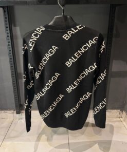 Alternative view of BB Allover Logo Sweater in Black and White Wool Knit