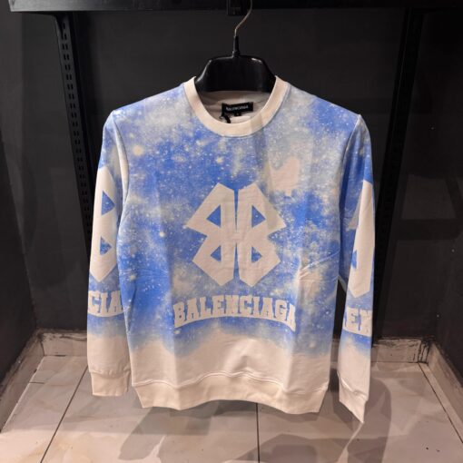 BB Logo Spray Dye Sweatshirt Blue White