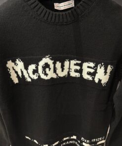 Alternative view of ALEXANDER MCQUEEN Graffiti Logo Intarsia Organic Cotton Sweater