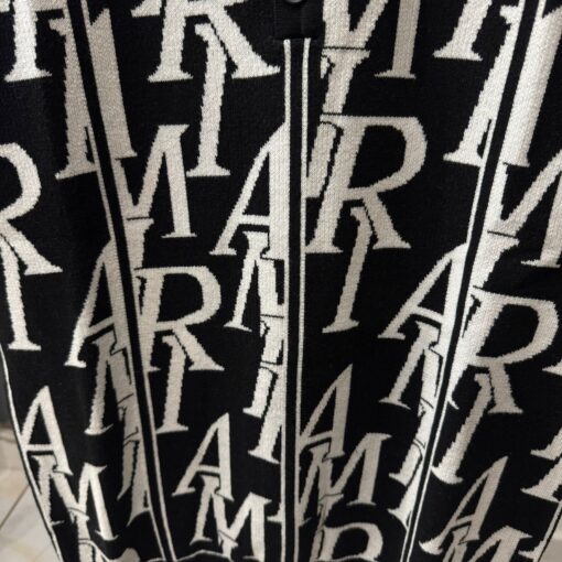 AR Knitted Polo Shirt Black White - Image 3