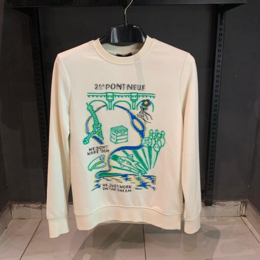 Louis V Intarsia Graphic Sweatshirt offwhite