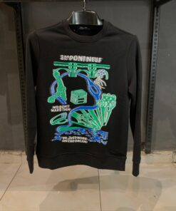 Louis V Intarsia Graphic Black Sweatshirt