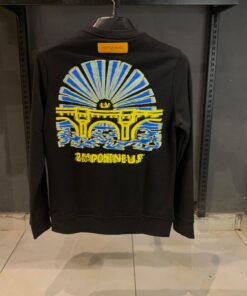 Alternative view of Louis V Intarsia Graphic Black Sweatshirt