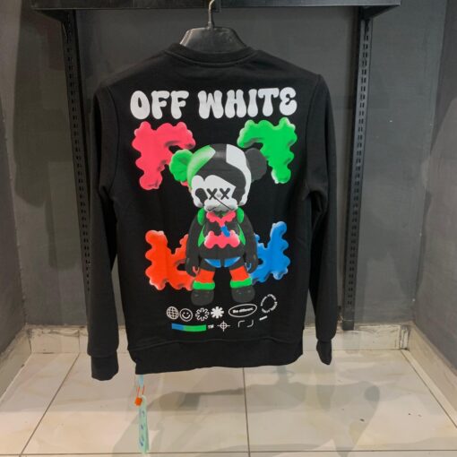 OFFW Colorful Kaws Graphic Black Sweatshirt - Image 2