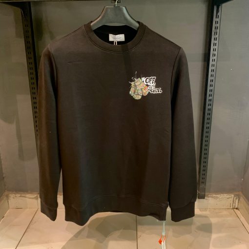 OFFW Black Sweatshirt with Multicolored Gloves