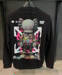 Alternative view of OFFW Black Sweatshirt with Multicolored Gloves