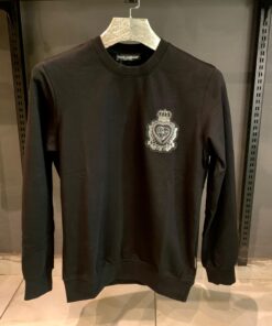 D&G Black Sweatshirt with Crown Patch & Colored Print