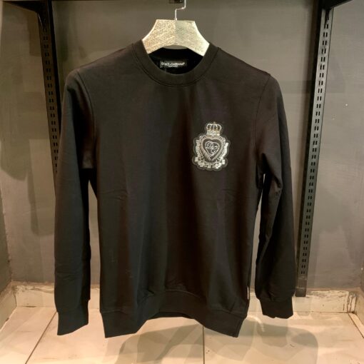DG Black Sweatshirt with Crown Patch & Colored Print
