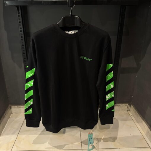 OFFW Stripe Cotton Black Sweatshirt