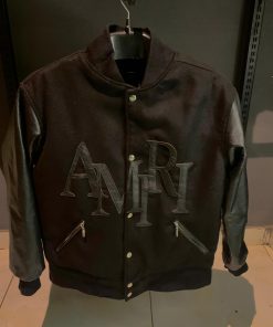 AR Leather Logo Varsity Jacket
