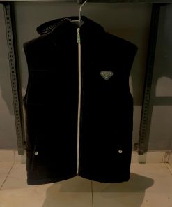 PD Velvet Hoodie Vest with Half Sleeves
