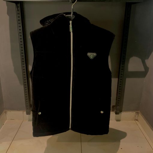 PD Velvet Hoodie Vest with Half Sleeves