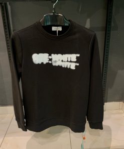 OFFW Faded Logo Print Sweatshirt with Cross on Back