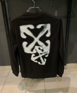 Alternative view of OFFW Faded Logo Print Sweatshirt with Cross on Back