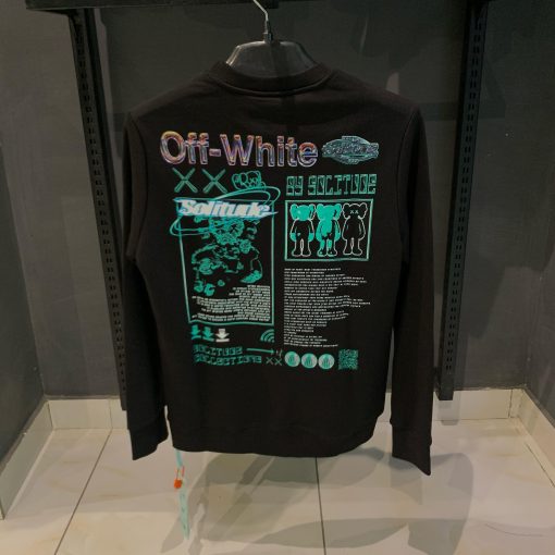 OFFW Black Sweatshirt with Green Faded Elephant - Image 3
