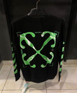Alternative view of OFFW Black Sweatshirt Green Print