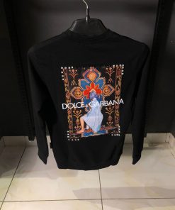 Alternative view of DG Black Sweatshirt with Crown Patch and Colored Print