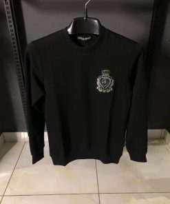 DG Black Sweatshirt with Crown Patch and Colored Print