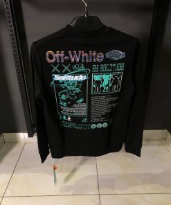 Alternative view of OFFW Black Sweatshirt with Green Faded Elephant