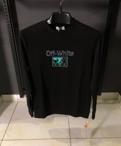 OFFW Black Sweatshirt with Green Faded Elephant