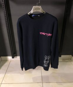 OFFW BLUE SWEAT SHIRT PURPLE KAWS PRINT