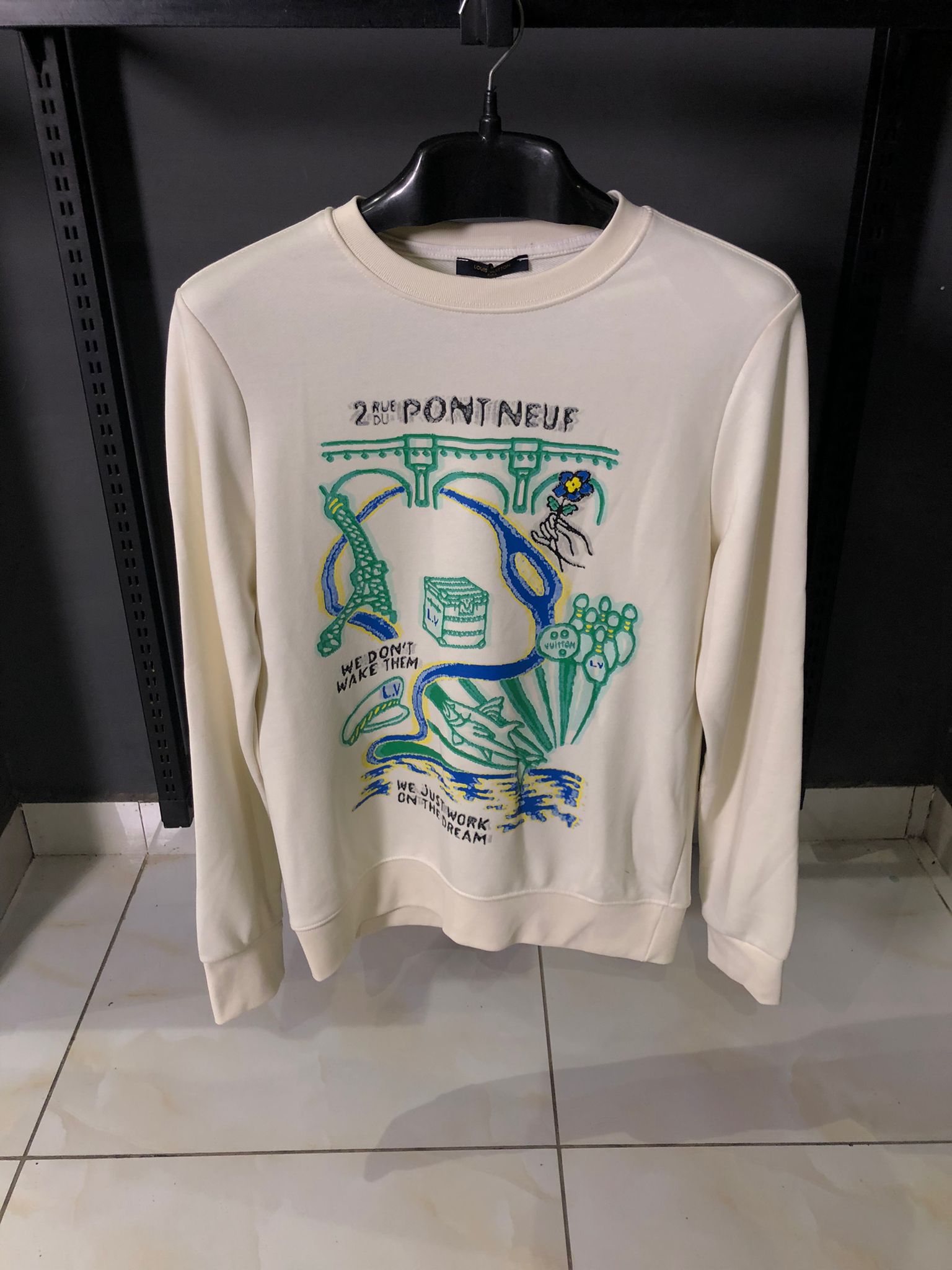 Louis V Intarsia Graphic Sweatshirt offwhite