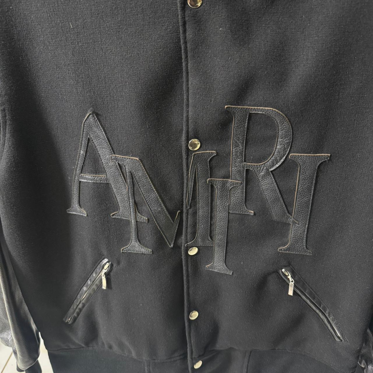 AR Leather Logo Varsity Jacket - Image 2