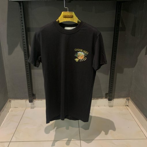 Casablanca Floral Letter Printing Black TShirt