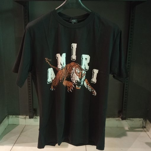 AR Black T Shirt Tiger Print Over Sized