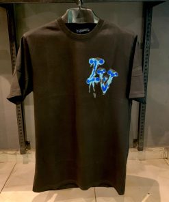 Louis V Drip Logo Graphic T Shirt Black