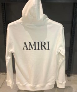 Alternative view of AR offwhite hoodie front black logo and back letters