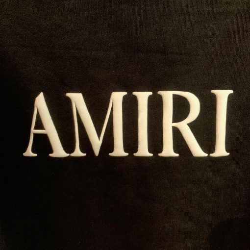 AR Black hoodie front White logo and back letters - Image 4