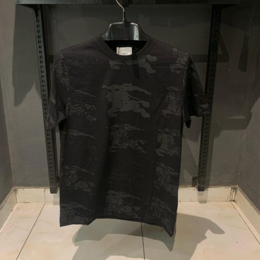 BR Black T Shirt with Horse Pattern