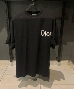 Dior Black TShirt with Front and Back Dior Logo