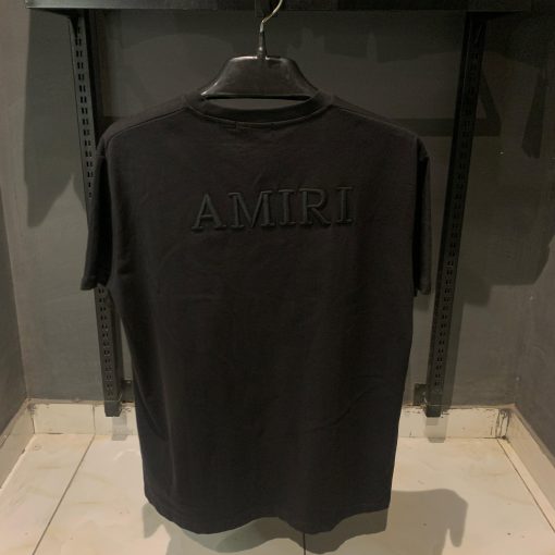 AR Black T Shirt with Black AMIRI Letters
