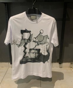GC White Printed TShirt with Front Face