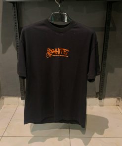 OFFW Black tshirt with Orange Letters