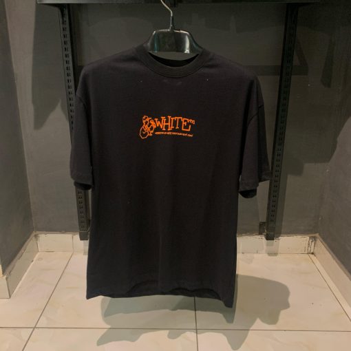 OFFW Black tshirt with Orange Letters