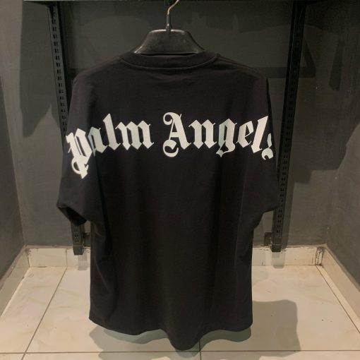 PA oversized Neck Letters Black Tshirt - Image 2