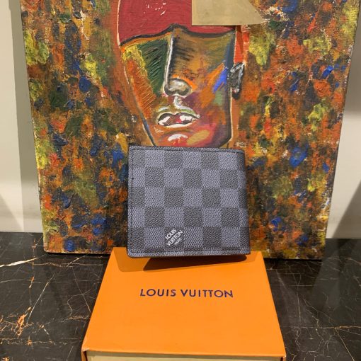 Louis V Grey Black Logo Wallet - Image 3