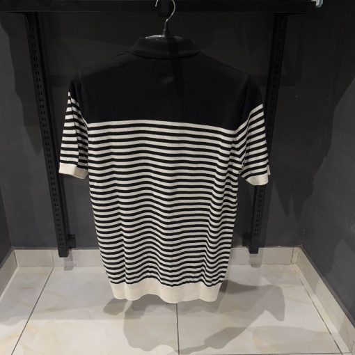 DG Black and White Striped Polo T Shirt - Image 2