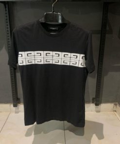 Alternative view of GV Striped Black Tshirt with Back Logo