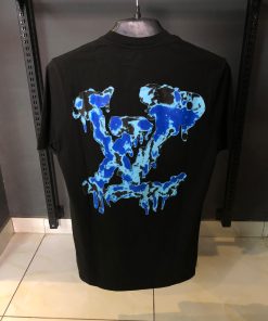 Louis V Drip Logo Graphic T Shirt Black luxury streetwear pakistan graphic tees pakistan