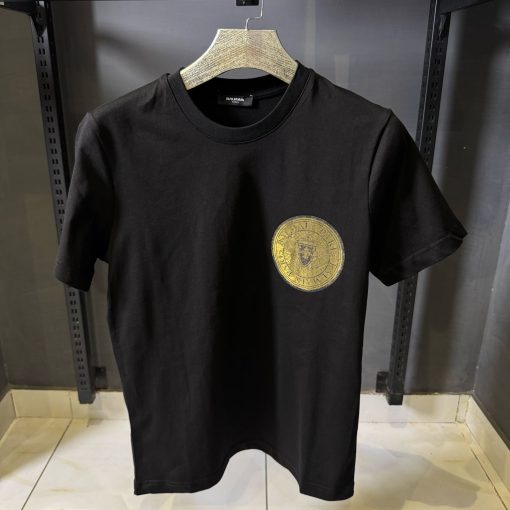 BLM Boys Black Cotton Coin Logo T-Shirt