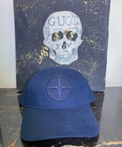 Stone Island Logo cap in Blu Marine