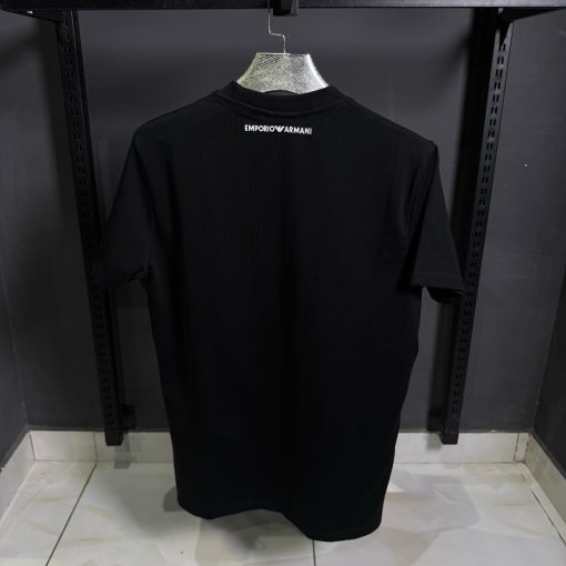 AX Silver Tiger Print  Black T Shirt - Image 2